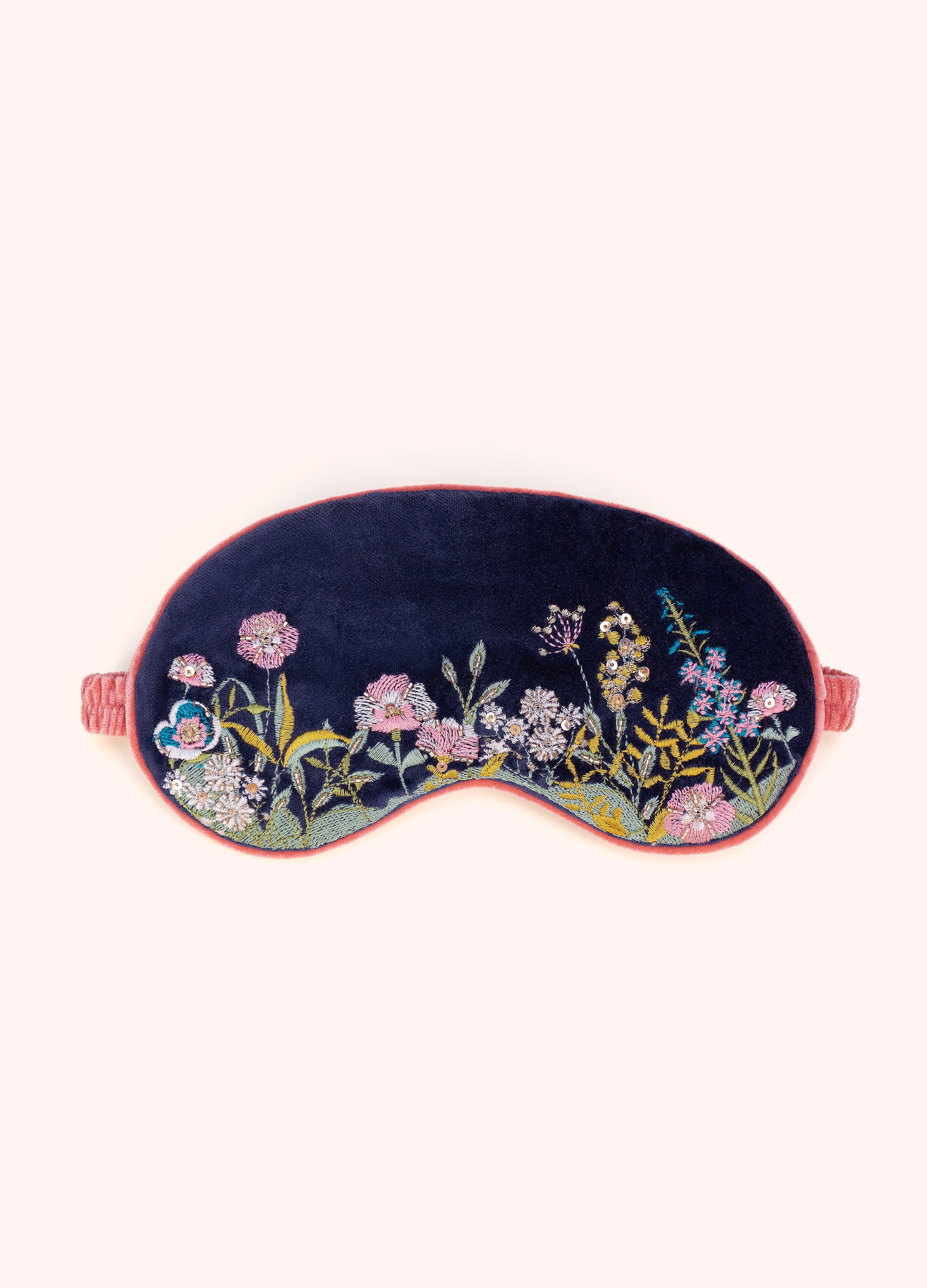 Navy Floral Eye Mask