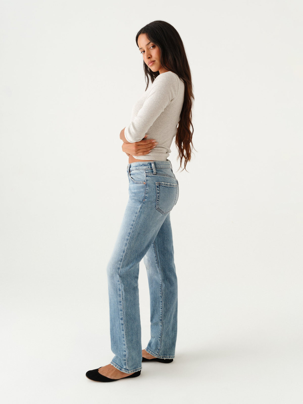 Daze Rebel Mid Rise Slim Straight - On Repeat