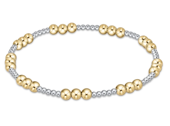 E Newton Classic Joy Pattern Bead Bracelet - Mixed Metal