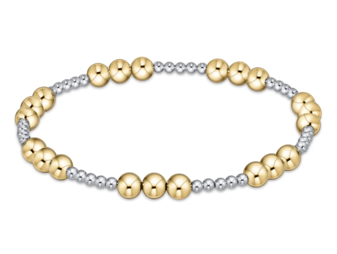 E Newton Classic Joy Pattern Bead Bracelet - Mixed Metal