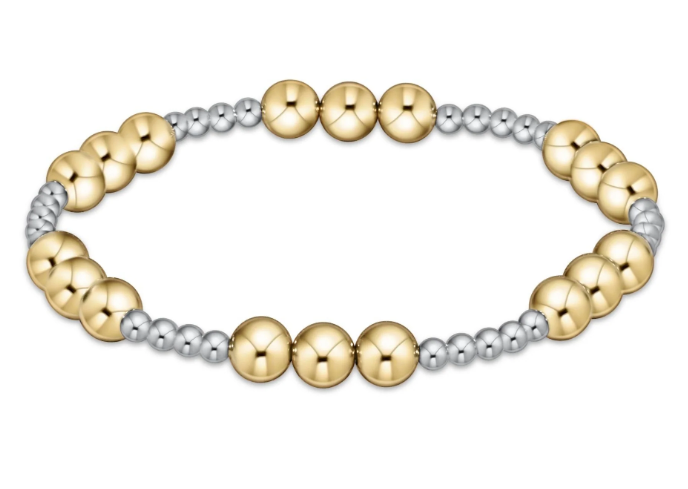 E Newton Classic Joy Pattern Bead Bracelet - Mixed Metal
