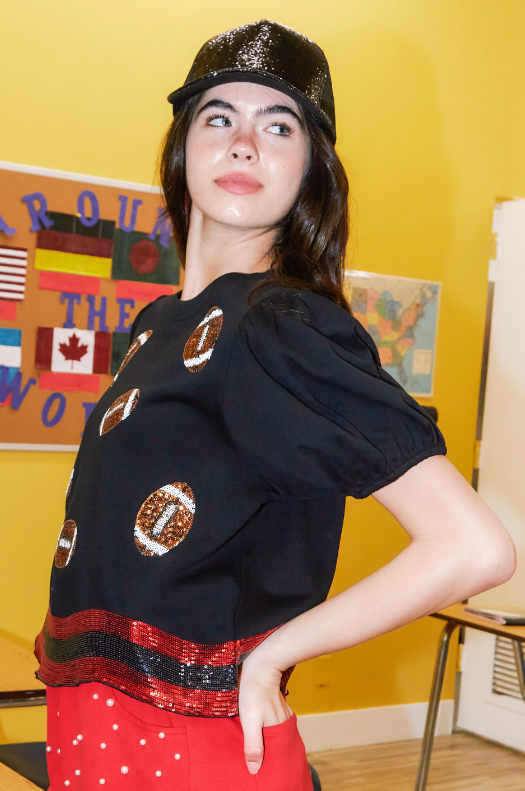 Sequin Football Patch Tee