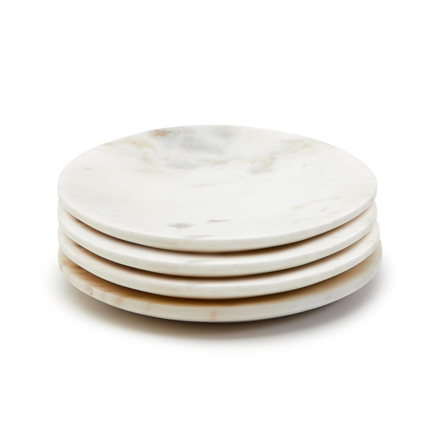 White Marble Coasters - Set of 4