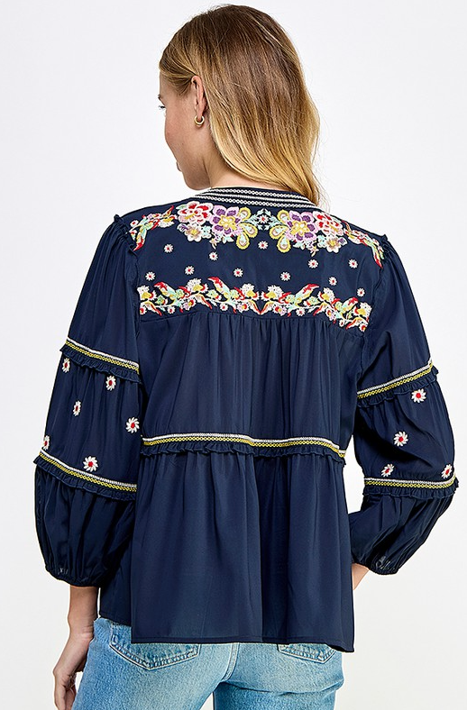 Jana Embroidered Blouse Top