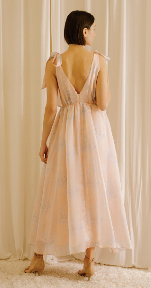 Lizzie Satin Pastel Midi Dress