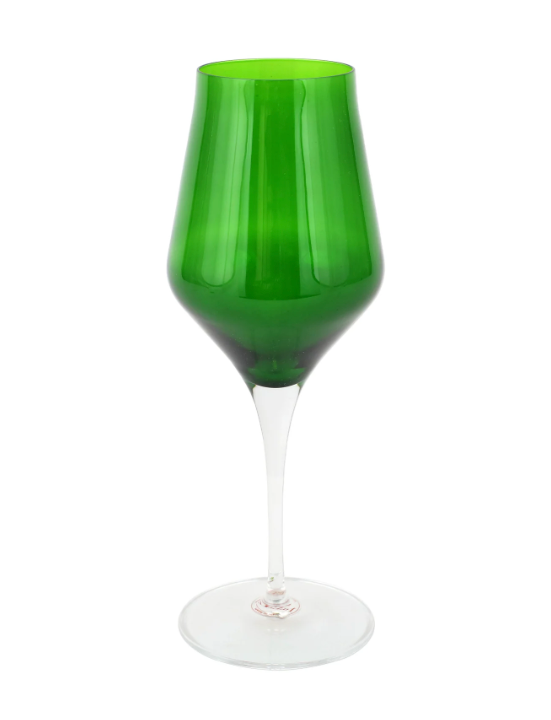 Vietri Contessa Emerald Wine Glass