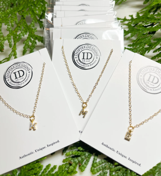 Inspire Designs Sparkly Initial Necklace