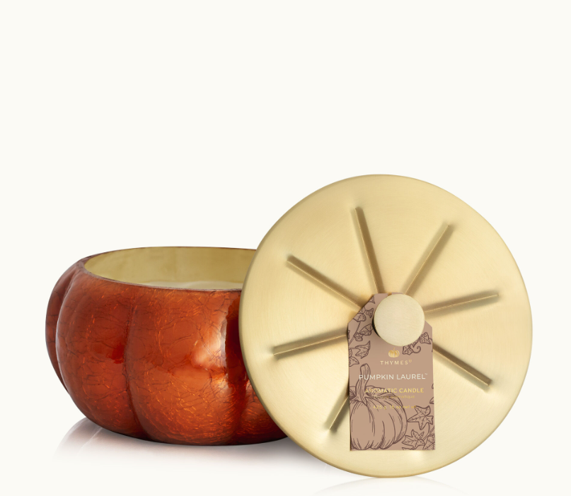 Thymes Pumpkin Laurel Glass Candle
