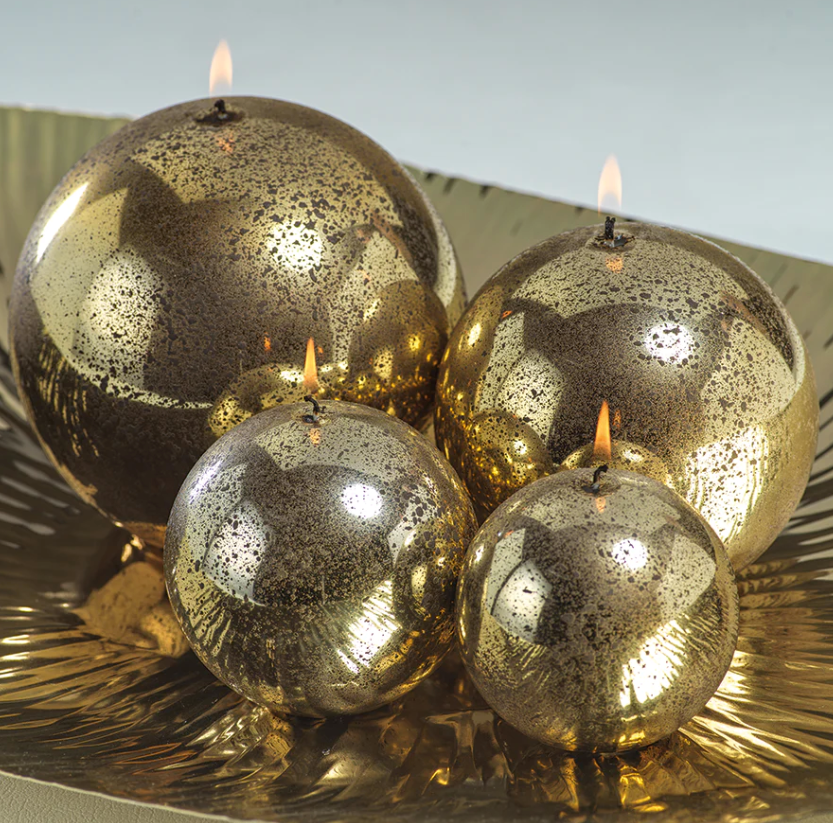 Shiny Metallic Ball Candle