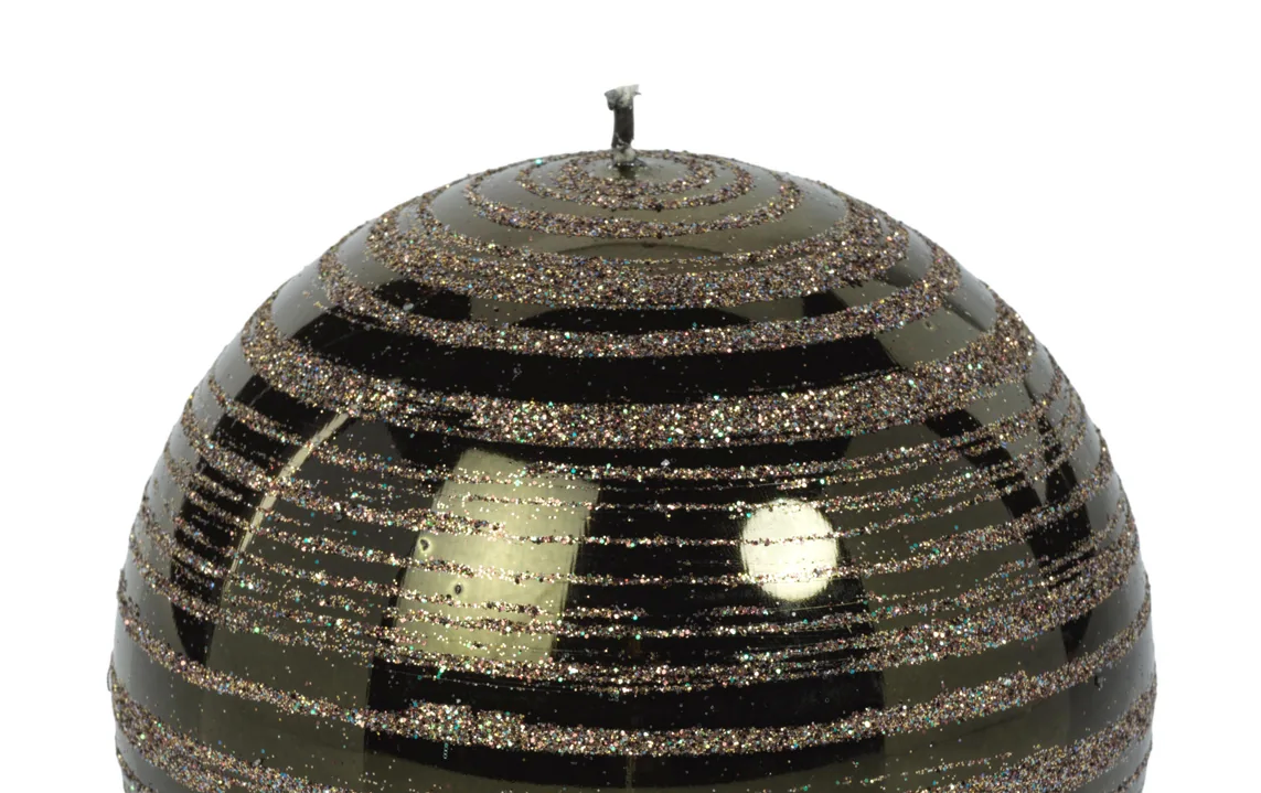 Green Glitter Ball Candle
