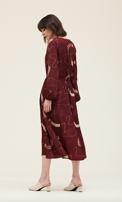 Scarlett Stroke Print Midi Dress