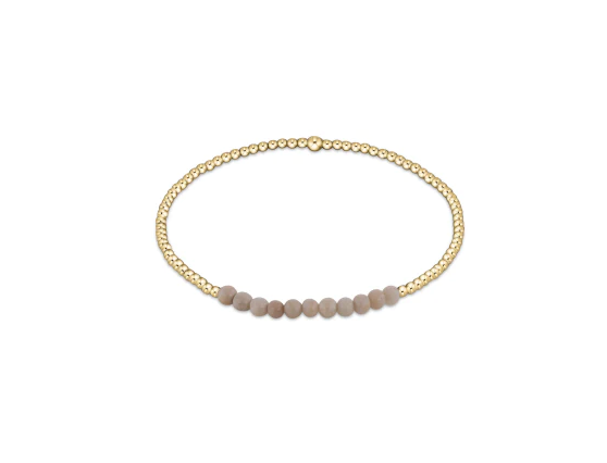 E Newton Classic Beaded Bliss 2mm Bracelet - Gold Gemstone