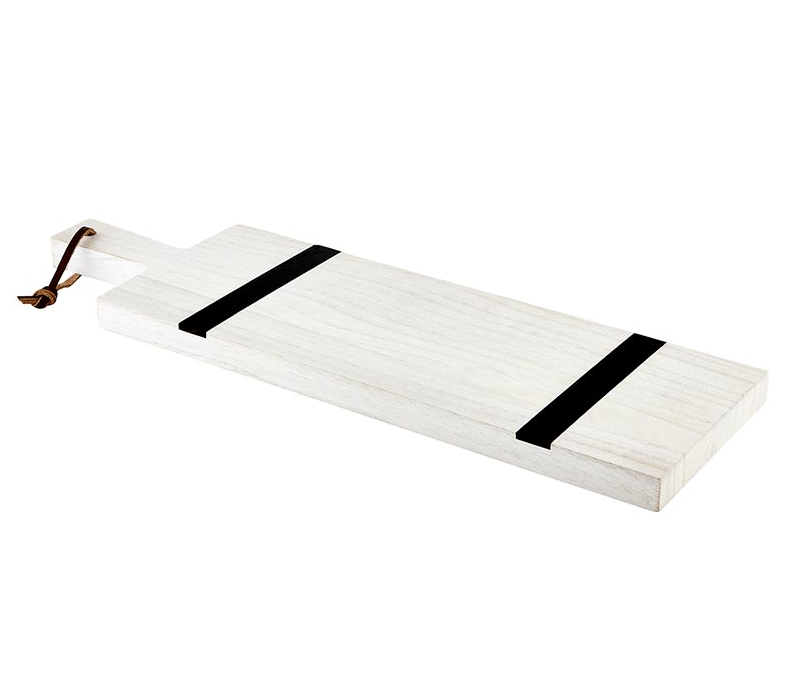 Black Stripe Wood Charcuterie Board