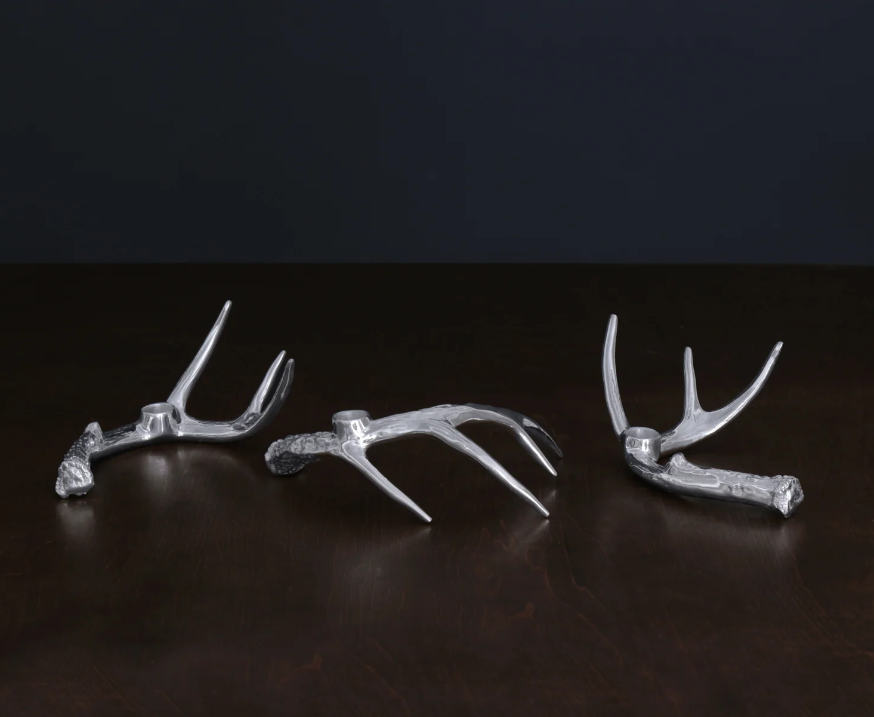 Western Antler Candlestick - Set of 3