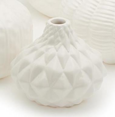 Artisan Carvings White Ceramic Vase