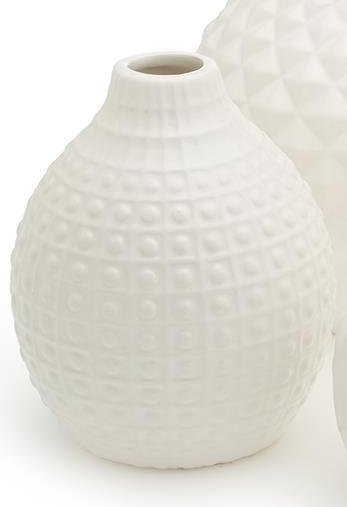 Artisan Carvings White Ceramic Vase