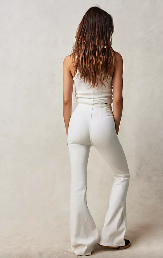 Free People Jayde Flare Jeans - Pure White - Final Sale 15% off in cart