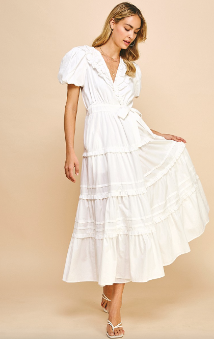 Caroline Tiered Wrap Dress - Final Sale 20% off in cart