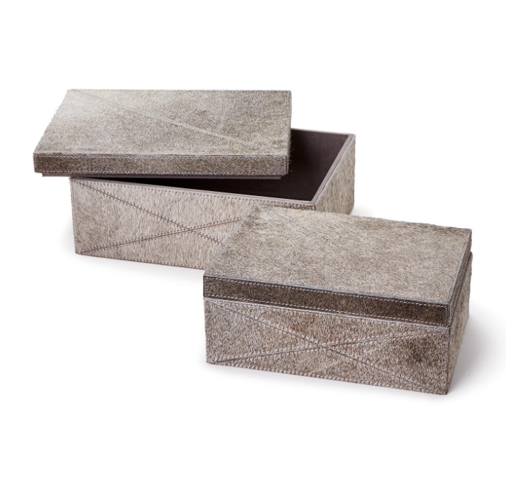 Jasper Grey Cowhide Box