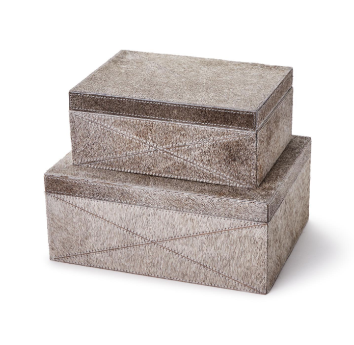 Jasper Grey Cowhide Box
