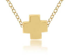 E Newton 15" Choker Simplicity Chain Gold - Signature Cross