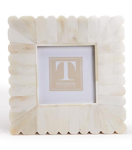 Scalloped Edge Bone Photo Frame