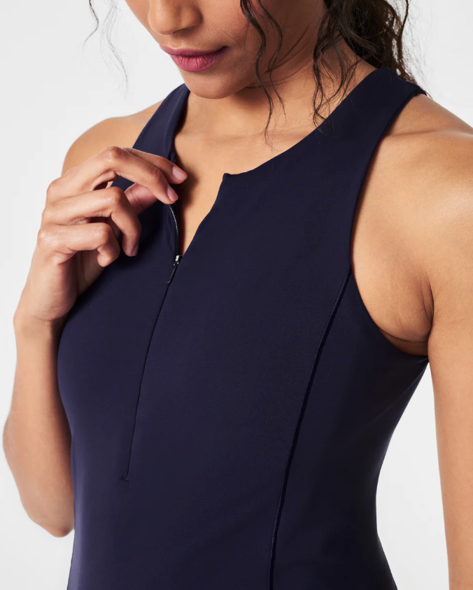 spanx get moving ribbed dress SPANX The Get Moving Zip Front Dress
