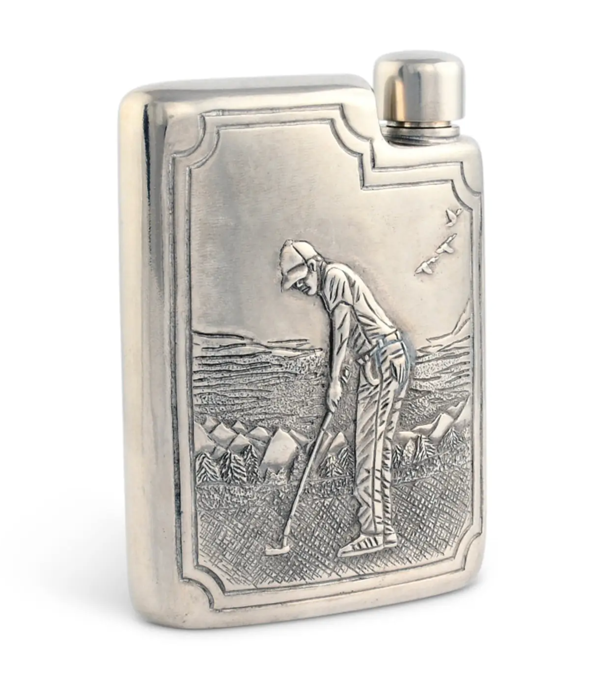 Pewter Golfer Flask
