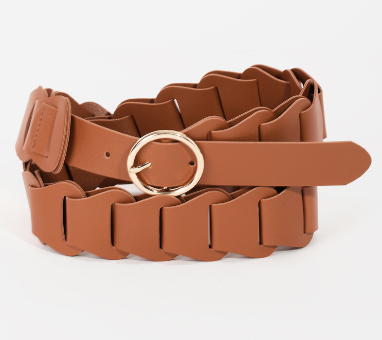 Braided Link Vegan Leather Belt