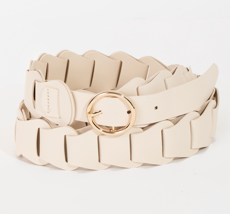 Braided Link Vegan Leather Belt