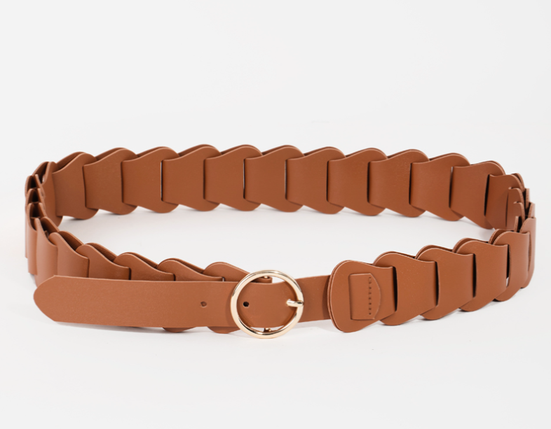 Braided Link Vegan Leather Belt