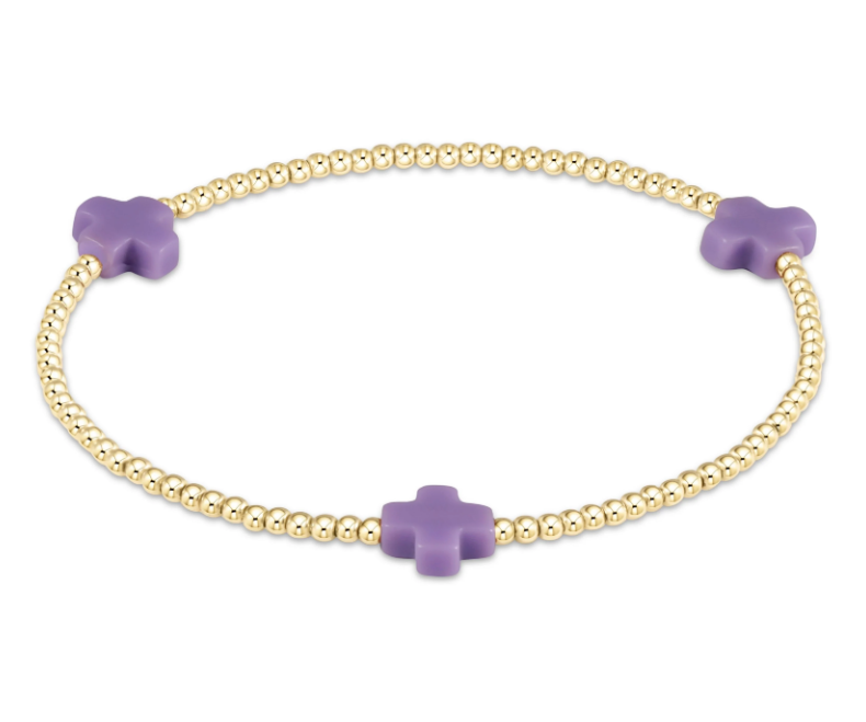 E Newton Signature Cross 2mm Bead Bracelet