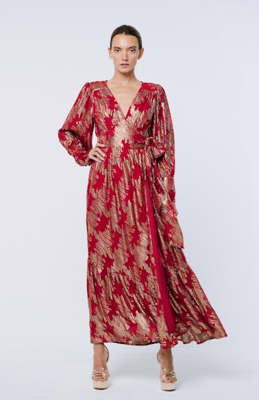 魅力的な価格 Isa Metallic Wrap Maxi Dress | Treehouse On Main トップス
