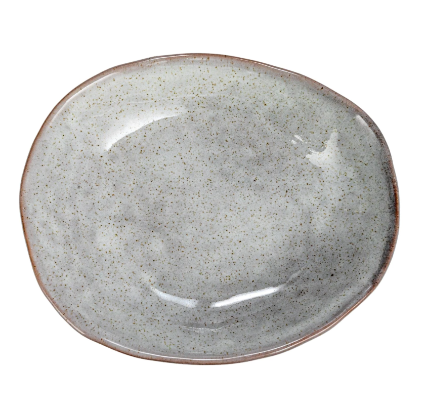 Stoneware Shaped Footed Dish
