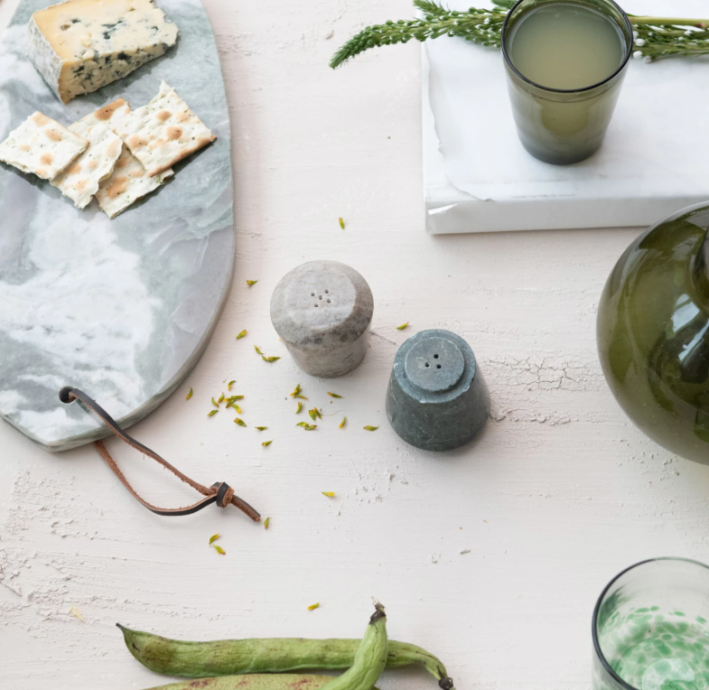 Marble Stackable Salt & Pepper Shakers
