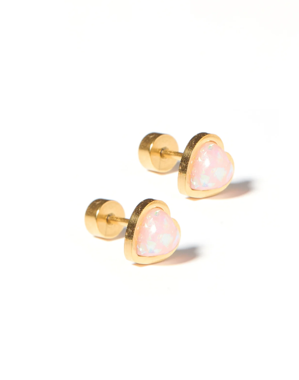 Linny Co Screwback Stud - Tara Heart