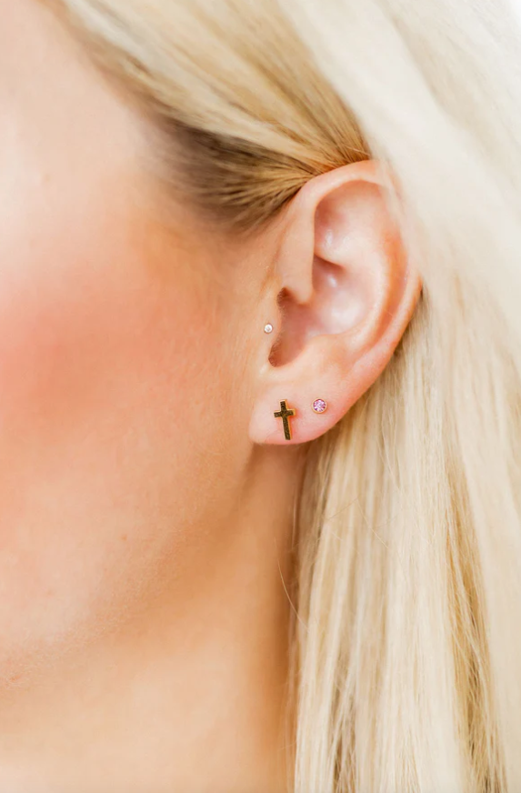 Linny Co Screwback Stud - Catherine Cross