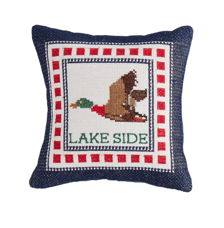 Lake Mini Embroidered Pillow