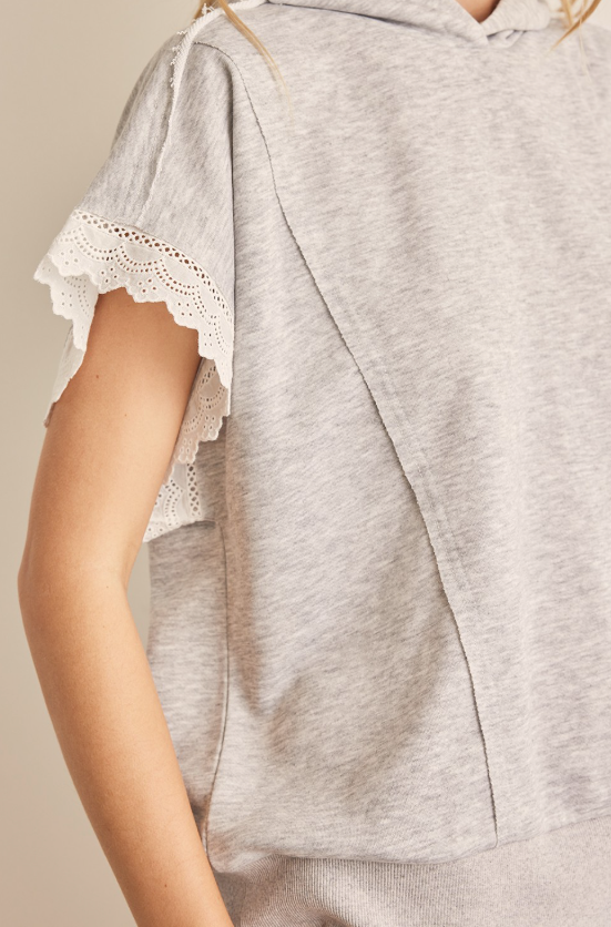 Kate Lace Detail Boxy Hoodie