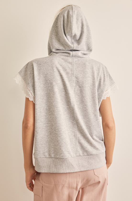Kate Lace Detail Boxy Hoodie