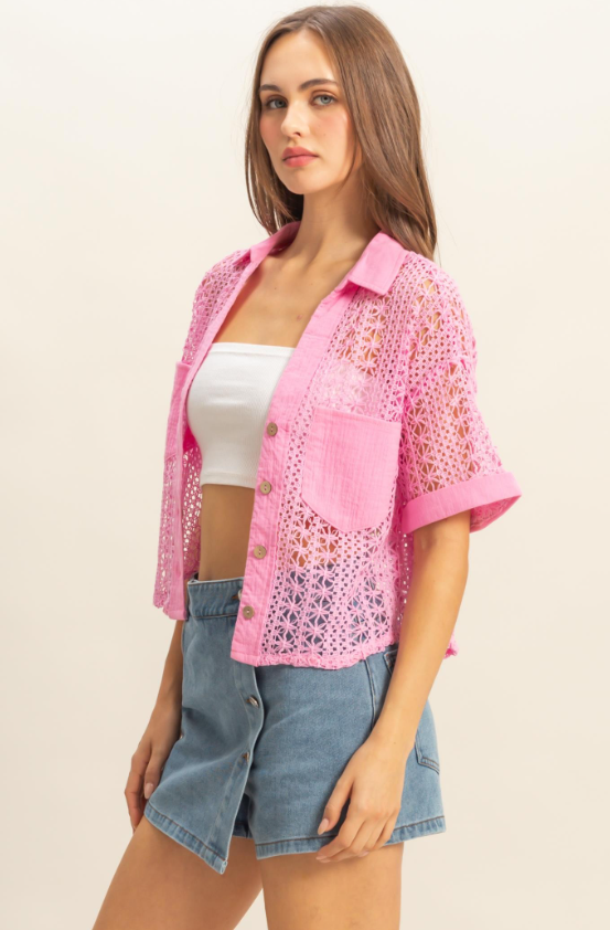 Ellis Crochet Short Sleeve