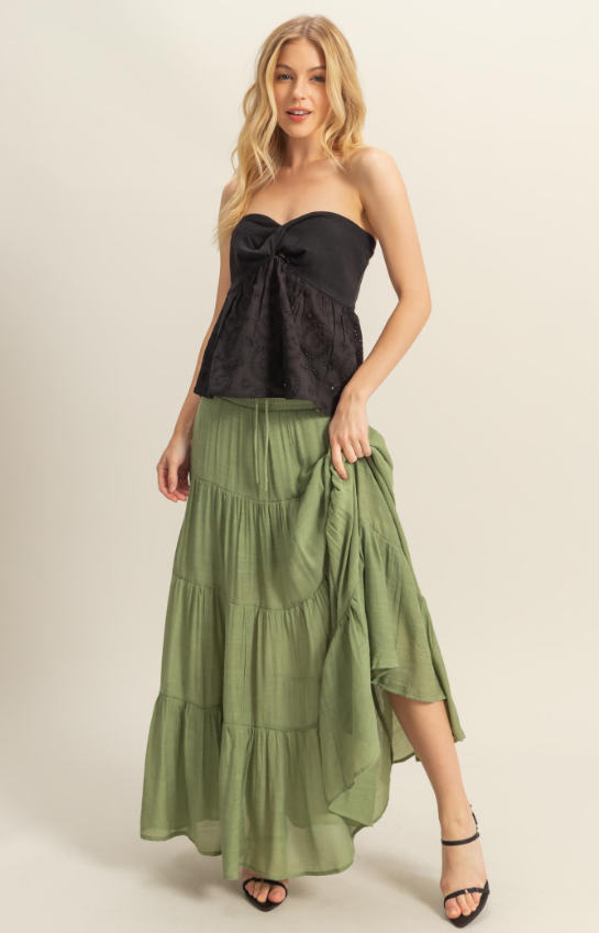 Monroe Smocked Waist Tiered Maxi Skirt - Final Sale 30% off in cart