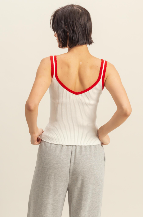 Lea Ribbon Trim Ribbed Tank