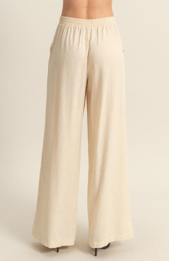 Fallon Flowy Wide Leg Linen Pant