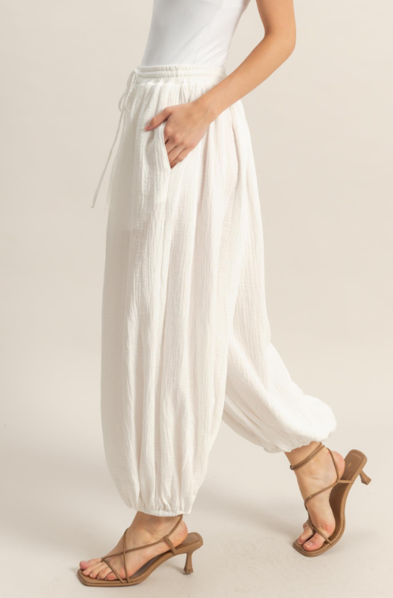 Lyra Double Gauze Flowy Cuffed Pants