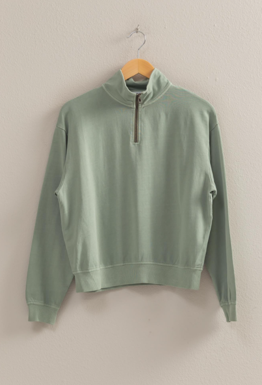 Bria Half Zip Long Sleeve Sweatshirt