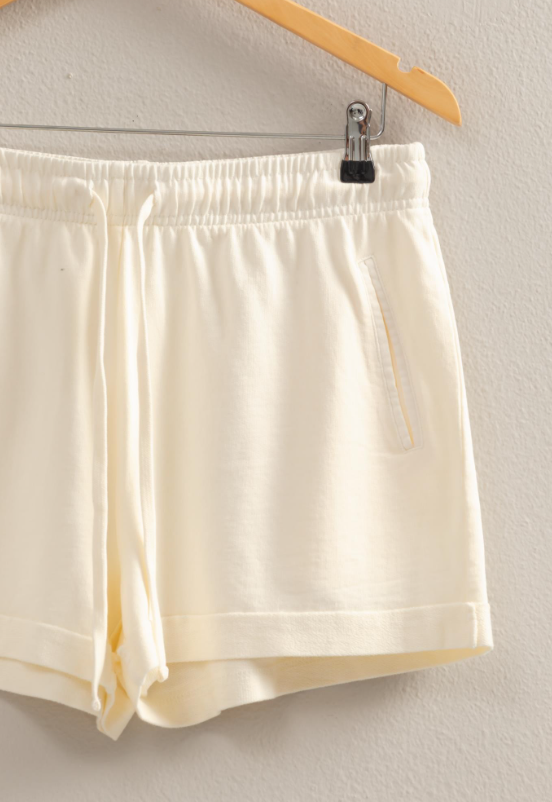 Skylar Terry Raw Edge Detail Shorts