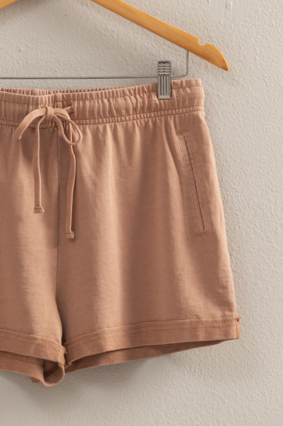 Skylar Terry Raw Edge Detail Shorts