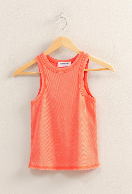 Kiana Washed Rib Round Neck Tank