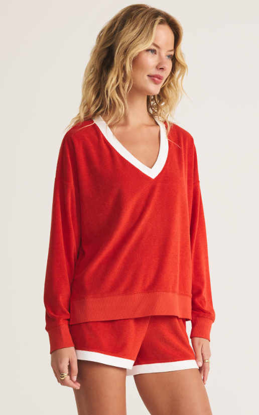 Z Supply Marx V-Neck Terry Sweatshirt - Final Sale 40% off in cart